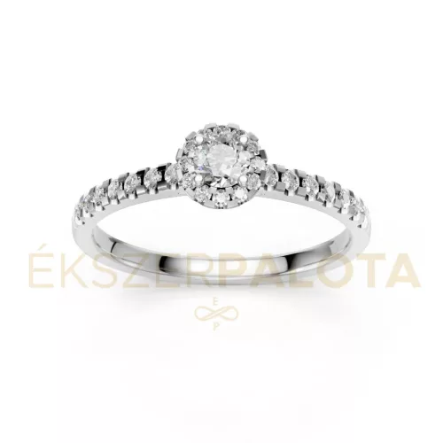 Ékszerpalota eljegyzési gyűrű 0,17Ct gyémánttal BRK605 platina