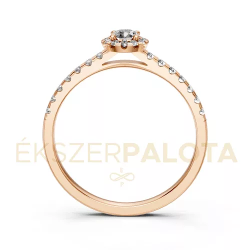 Ékszerpalota eljegyzési gyűrű 0,17Ct G/VS gyémánttal BRK605 rozé arany