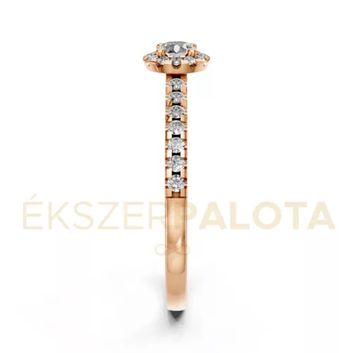 Ékszerpalota eljegyzési gyűrű 0,17Ct G/VS gyémánttal BRK605 rozé arany