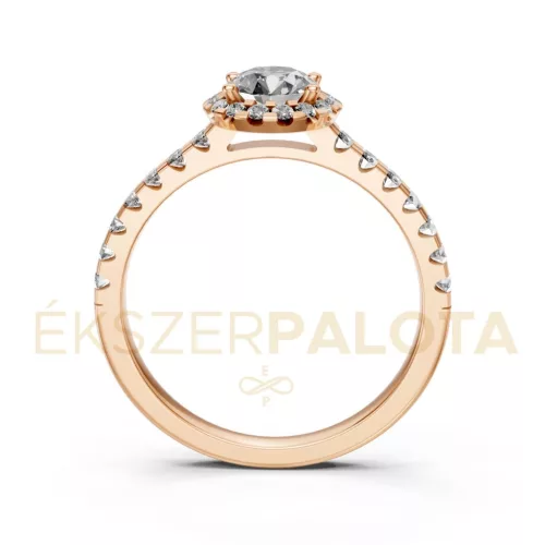Ékszerpalota eljegyzési gyűrű 0,5Ct G/VS gyémánttal BRK605 rozé arany