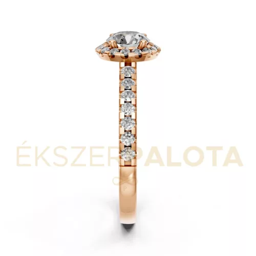 Ékszerpalota eljegyzési gyűrű 0,5Ct G/VS gyémánttal BRK605 rozé arany