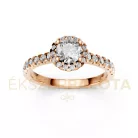 Ékszerpalota eljegyzési gyűrű 0,5Ct G/VS gyémánttal BRK605 rozé arany