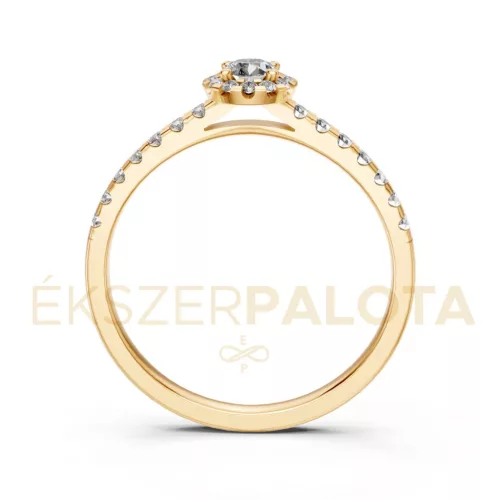 Ékszerpalota eljegyzési gyűrű 0,17Ct G/VS gyémánttal BRK605 sárga arany