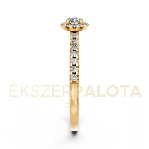 Ékszerpalota eljegyzési gyűrű 0,17Ct G/VS gyémánttal BRK605 sárga arany