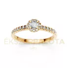 Ékszerpalota eljegyzési gyűrű 0,17Ct G/VS gyémánttal BRK605 sárga arany