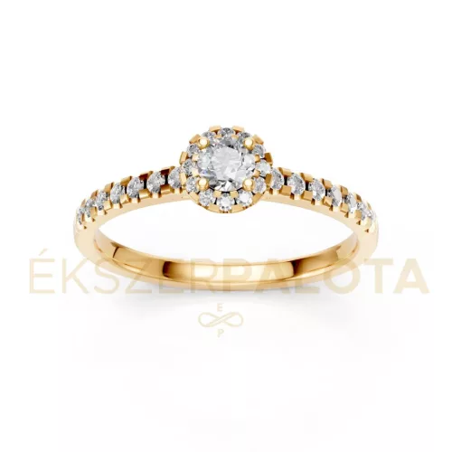 Ékszerpalota eljegyzési gyűrű 0,17Ct G/VS gyémánttal BRK605 sárga arany
