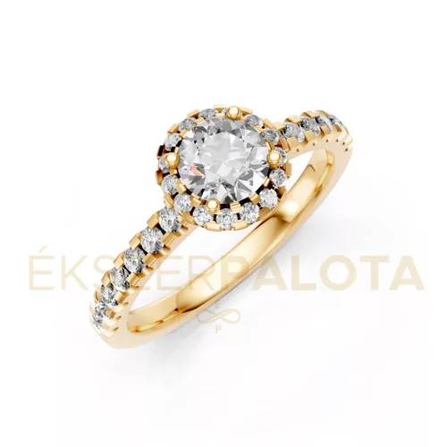 Ékszerpalota eljegyzési gyűrű 0,5Ct gyémánttal BRK605 sárga arany
