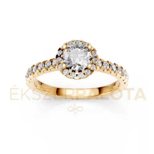 Ékszerpalota eljegyzési gyűrű 0,5Ct gyémánttal BRK605 sárga arany