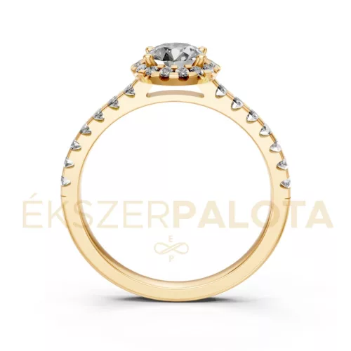 Ékszerpalota eljegyzési gyűrű 0,5Ct G/VS gyémánttal BRK605 sárga arany