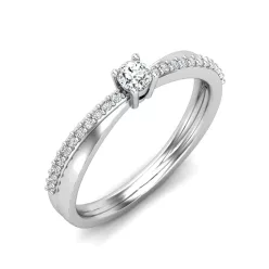   Ékszerpalota eljegyzési gyűrű 0,1ct gyémánttal BRK607 platina
