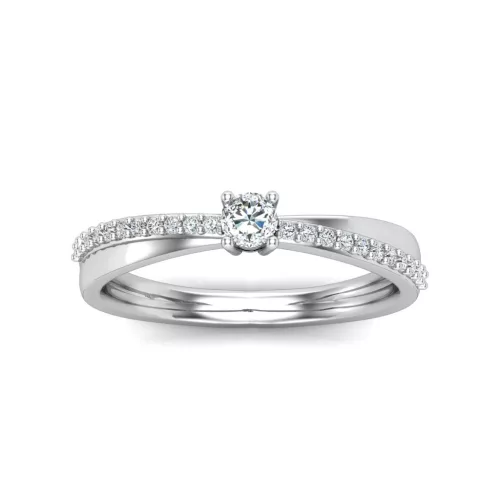 Ékszerpalota eljegyzési gyűrű 0,1ct gyémánttal BRK607 platina