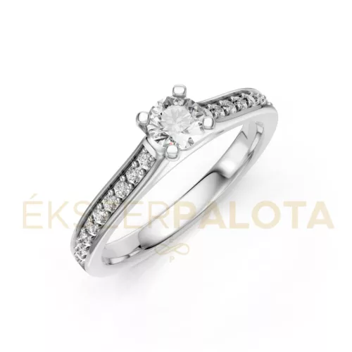 Ékszerpalota eljegyzési gyűrű 0,25ct gyémánttal BRK609 fehér arany