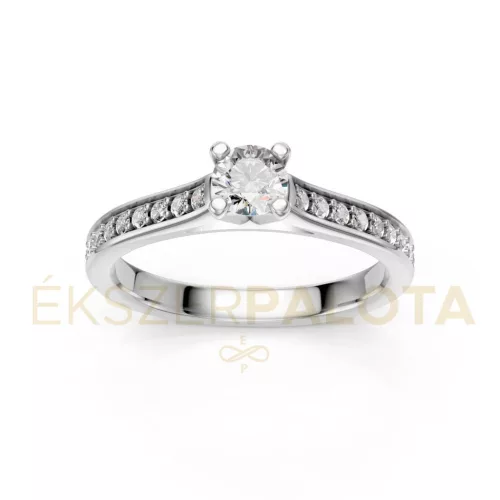 Ékszerpalota eljegyzési gyűrű 0,25ct gyémánttal BRK609 fehér arany