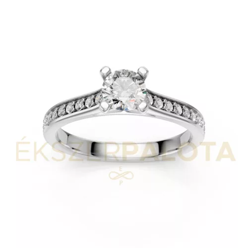 Ékszerpalota eljegyzési gyűrű 0,5ct G/VS gyémánttal BRK609 fehér arany