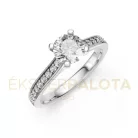 Ékszerpalota eljegyzési gyűrű 0,8ct gyémánttal BRK609 fehér arany