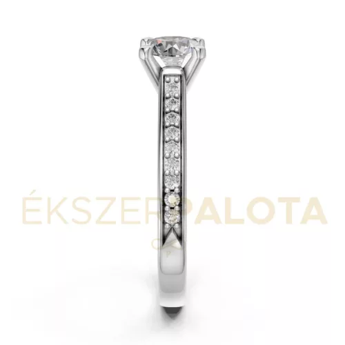 Ékszerpalota eljegyzési gyűrű 0,8ct gyémánttal BRK609 fehér arany