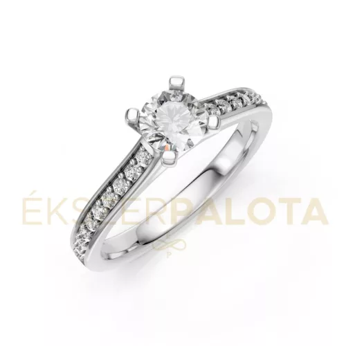 Ékszerpalota eljegyzési gyűrű 0,4ct G/VS gyémánttal BRK609 platina