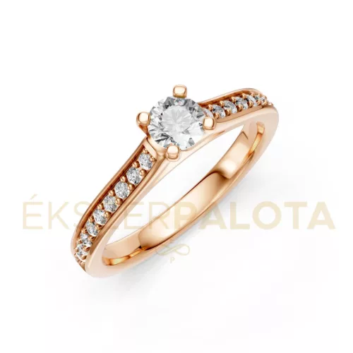 Ékszerpalota eljegyzési gyűrű 0,25ct gyémánttal BRK609 rozé arany