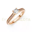 Ékszerpalota eljegyzési gyűrű 0,3ct G/VS gyémánttal BRK609 rozé arany