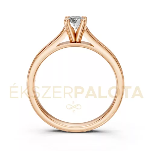 Ékszerpalota eljegyzési gyűrű 0,3ct G/VS gyémánttal BRK609 rozé arany