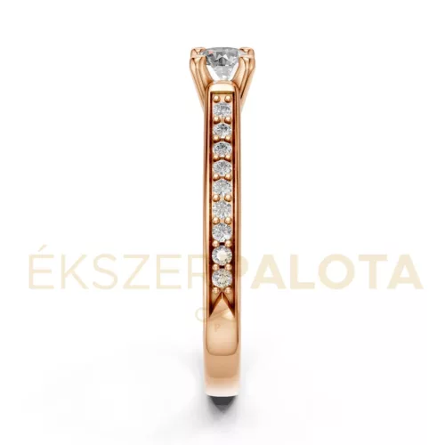 Ékszerpalota eljegyzési gyűrű 0,3ct G/VS gyémánttal BRK609 rozé arany