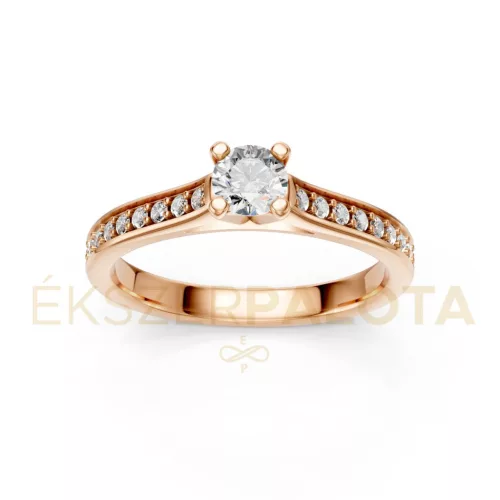 Ékszerpalota eljegyzési gyűrű 0,3ct gyémánttal BRK609 rozé arany