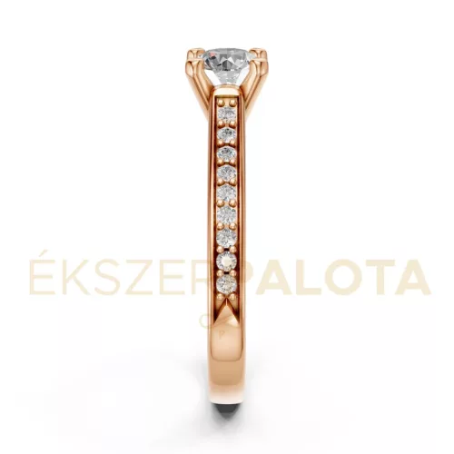 Ékszerpalota eljegyzési gyűrű 0,5ct G/VS gyémánttal BRK609 rozé arany