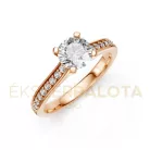 Ékszerpalota eljegyzési gyűrű 0,8ct G/VS gyémánttal BRK609 rozé arany