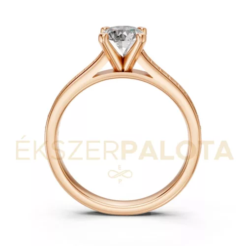 Ékszerpalota eljegyzési gyűrű 0,8ct G/VS gyémánttal BRK609 rozé arany