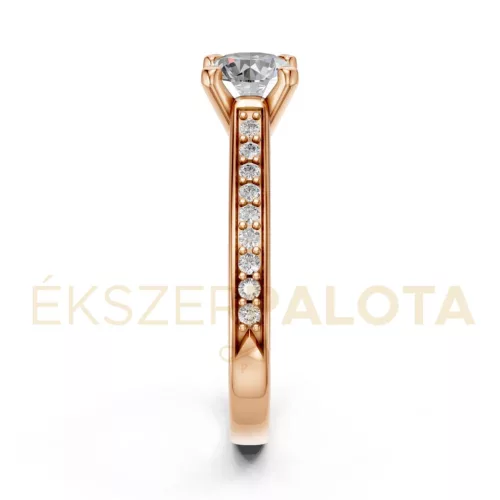 Ékszerpalota eljegyzési gyűrű 0,8ct H/SI gyémánttal BRK609 rozé arany