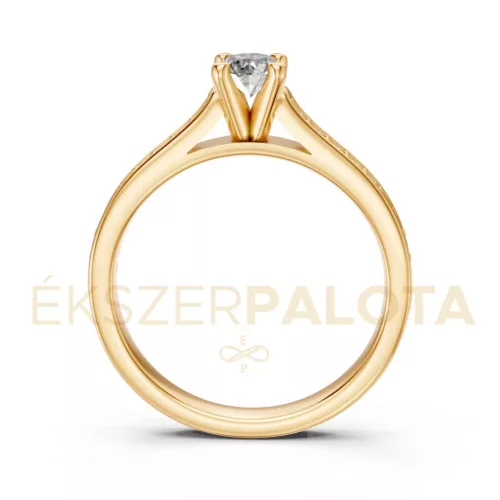 Ékszerpalota eljegyzési gyűrű 0,25ct gyémánttal BRK609 sárga arany
