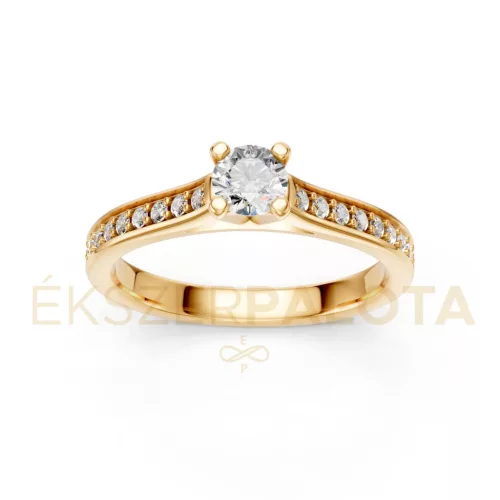 Ékszerpalota eljegyzési gyűrű 0,25ct gyémánttal BRK609 sárga arany