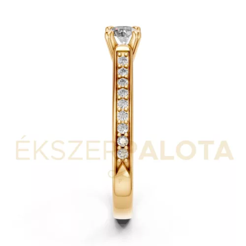 Ékszerpalota eljegyzési gyűrű 0,3ct G/VS gyémánttal BRK609 sárga arany