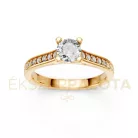Ékszerpalota eljegyzési gyűrű 0,4ct G/VS gyémánttal BRK609 sárga arany