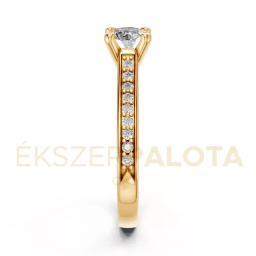 Ékszerpalota eljegyzési gyűrű 0,5ct G/VS gyémánttal BRK609 sárga arany