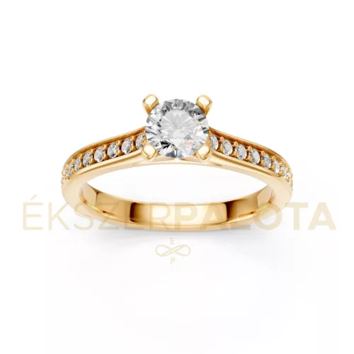 Ékszerpalota eljegyzési gyűrű 0,5ct G/VS gyémánttal BRK609 sárga arany