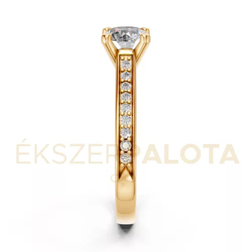 Ékszerpalota eljegyzési gyűrű 0,8ct H/SI gyémánttal BRK609 sárga arany