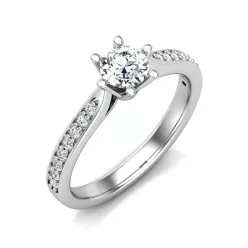   Ékszerpalota eljegyzési gyűrű 0,4ct gyémánttal BRK610 fehér arany