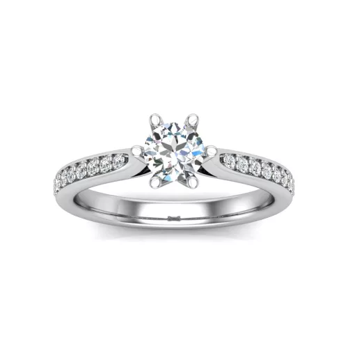 Ékszerpalota eljegyzési gyűrű 0,4ct G/VS gyémánttal BRK610 platina