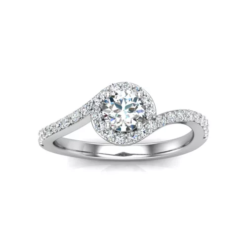 Ékszerpalota eljegyzési gyűrű 0,5ct G/VS gyémánttal BRK611 platina