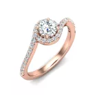 Ékszerpalota eljegyzési gyűrű 0,5ct G/VS gyémánttal BRK611 rozé arany
