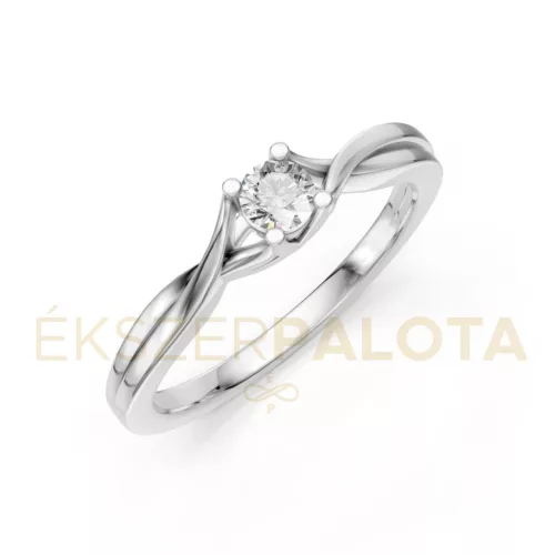 Ékszerpalota eljegyzési gyűrű 0,17ct G/VS gyémánttal BRK615 fehér arany