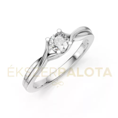 Ékszerpalota eljegyzési gyűrű 0,25ct G/VS gyémánttal BRK615 fehér arany