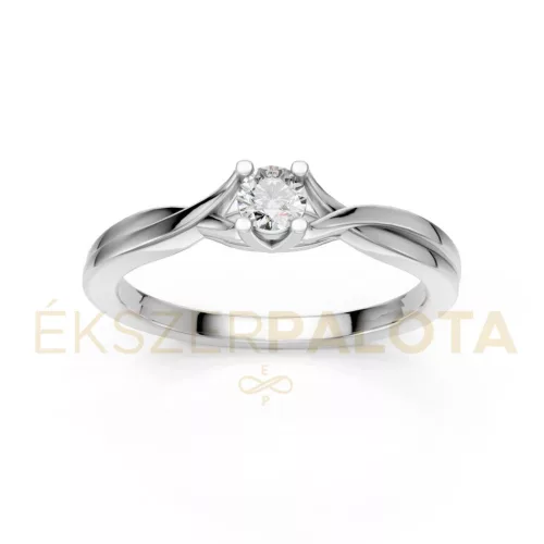 Ékszerpalota eljegyzési gyűrű 0,17ct gyémánttal BRK615 platina