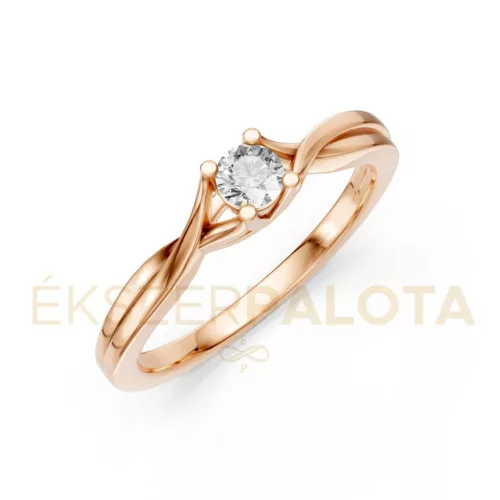 Ékszerpalota eljegyzési gyűrű 0,17ct gyémánttal BRK615 rozé arany