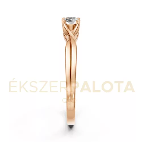 Ékszerpalota eljegyzési gyűrű 0,2ct G/VS gyémánttal BRK615 rozé arany