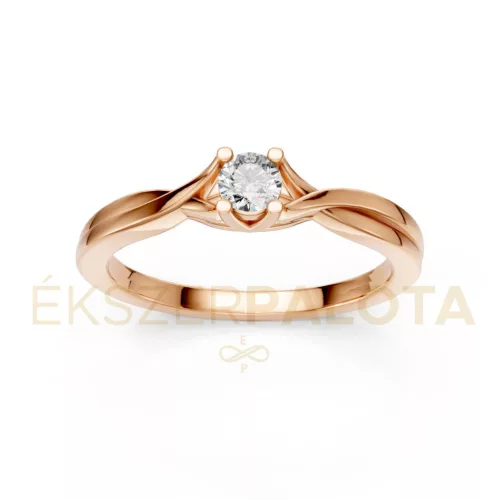 Ékszerpalota eljegyzési gyűrű 0,2ct G/VS gyémánttal BRK615 rozé arany