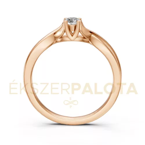 Ékszerpalota eljegyzési gyűrű 0,2ct gyémánttal BRK615 rozé arany