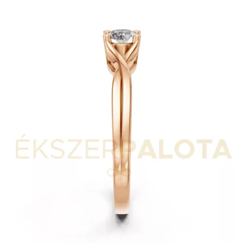 Ékszerpalota eljegyzési gyűrű 0,25ct G/VS gyémánttal BRK615 rozé arany