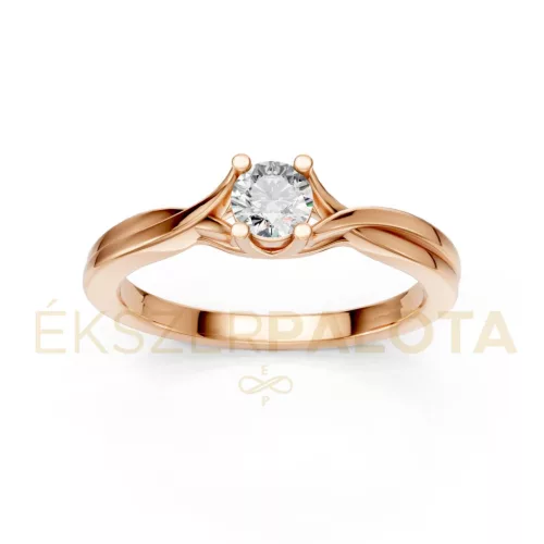 Ékszerpalota eljegyzési gyűrű 0,25ct G/VS gyémánttal BRK615 rozé arany